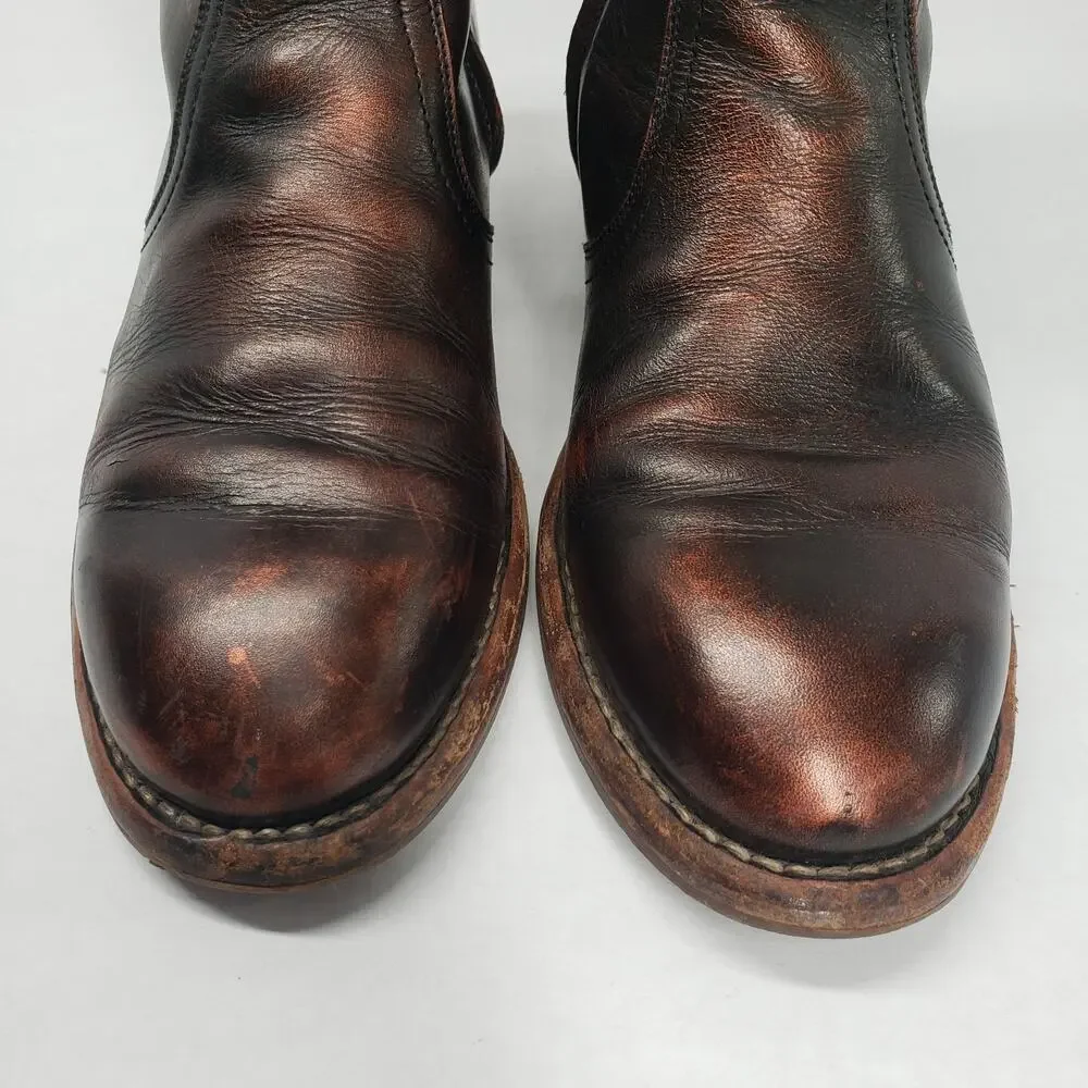 Maison Margiela Replica Campus Ankle Boots Womens 38.5 8 Brown Oil Spill Leather - Picture 9 of 16